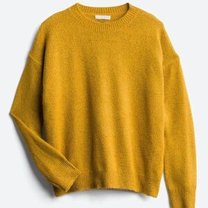 Emory Park Raz Slouchy Crew Neck Pullover Sweater Mustard Yellow XS